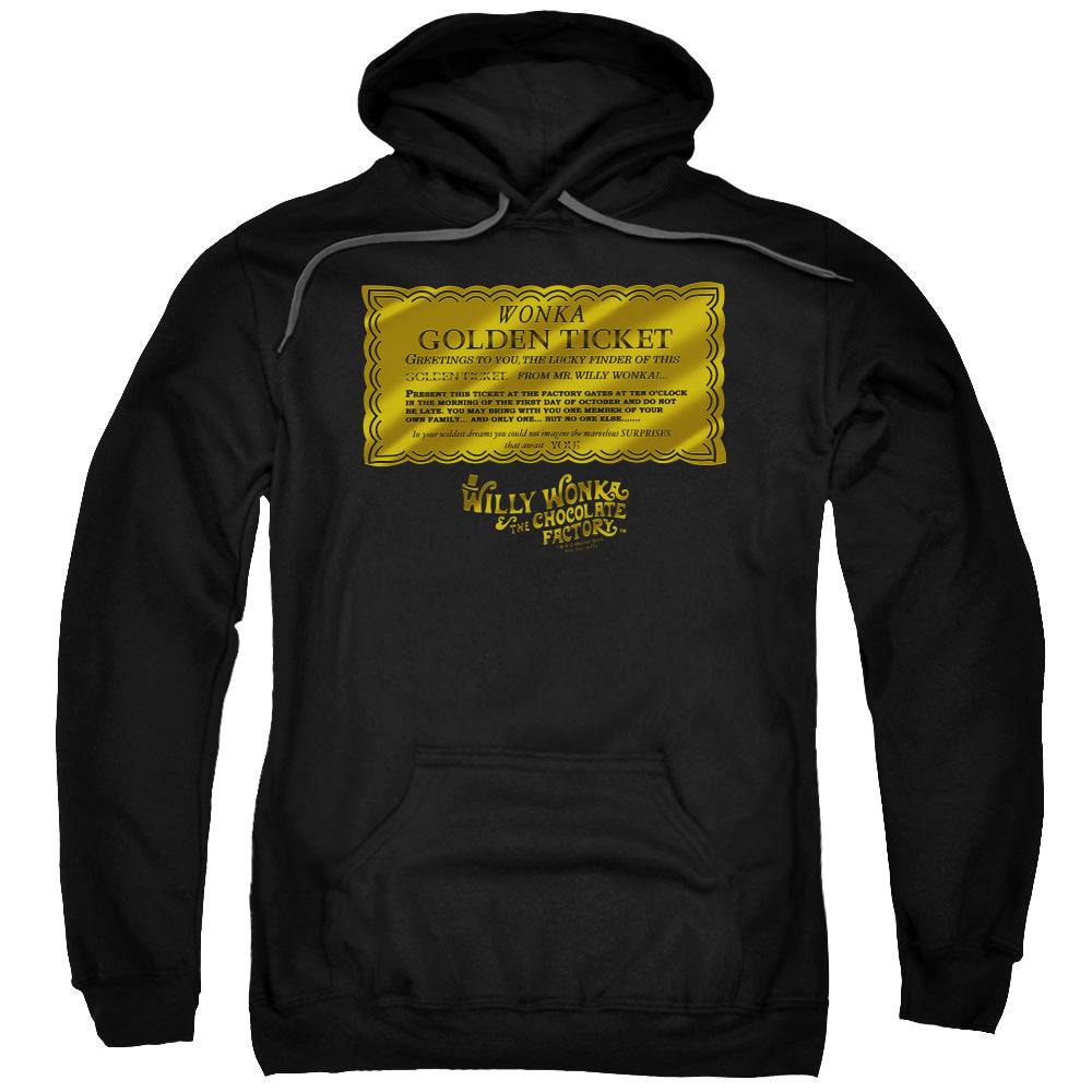 Willy Wonka And The Chocolate Factory Golden Ticket Mens Hoodie Black Officially Licensed