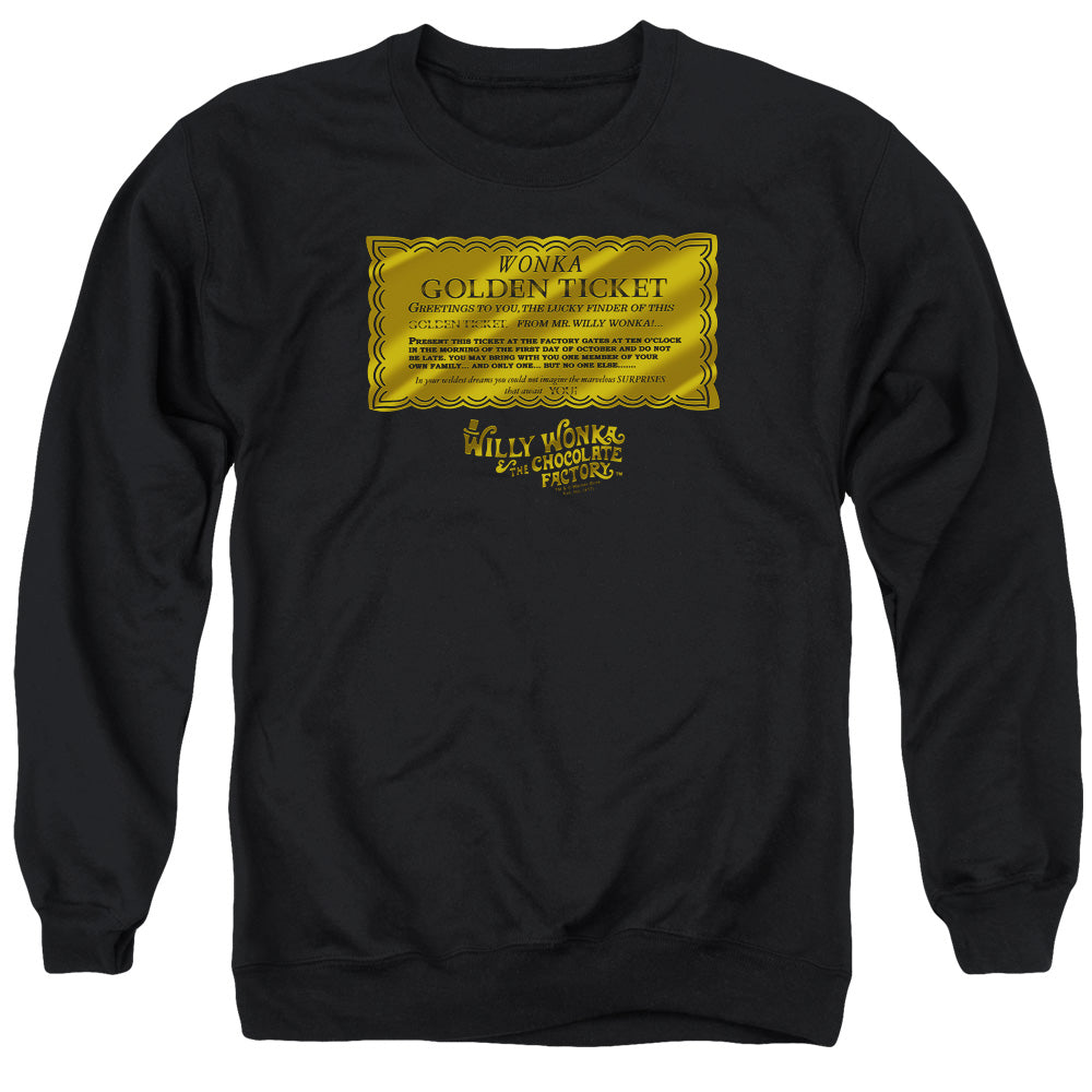 Willy Wonka And The Chocolate Factory Golden Ticket Mens Crewneck Sweatshirt Black Officially Licensed