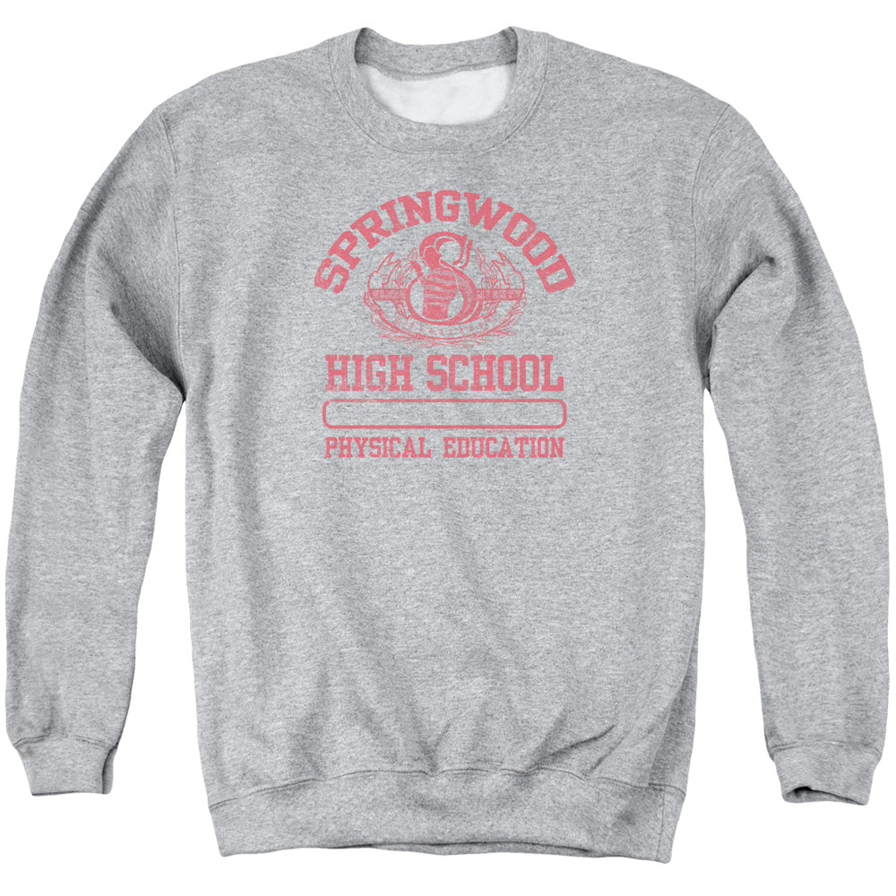 Nightmare On Elm Street Springwood High Mens Crewneck Sweatshirt Athletic Heather Officially Licensed