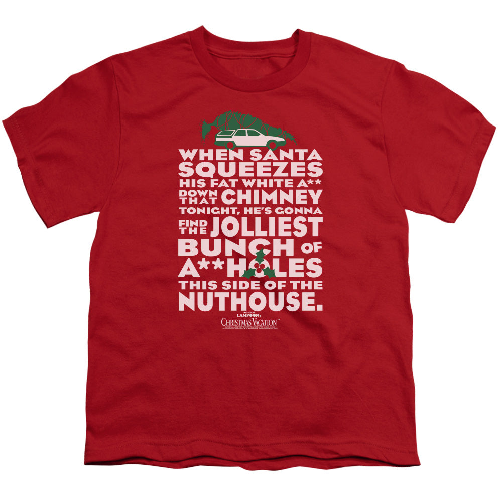 Christmas Vacation Jolliest Bunch Kids Youth T Shirt Red Officially Licensed