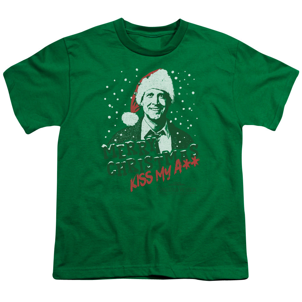 Christmas Vacation Merry Christmas Kids Youth T Shirt Kelly Green Officially Licensed