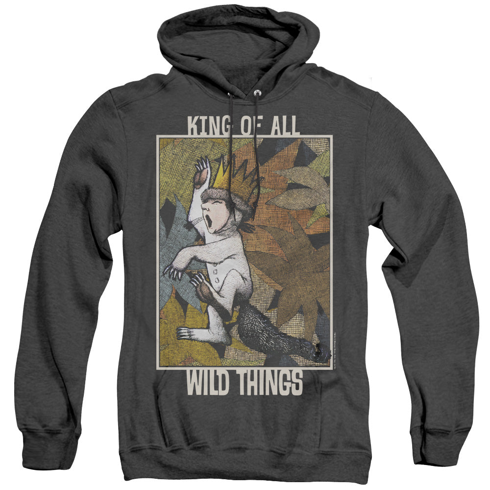 Where The Wild Things Are King Of All Wild Things Heather Mens Hoodie Black Officially Licensed