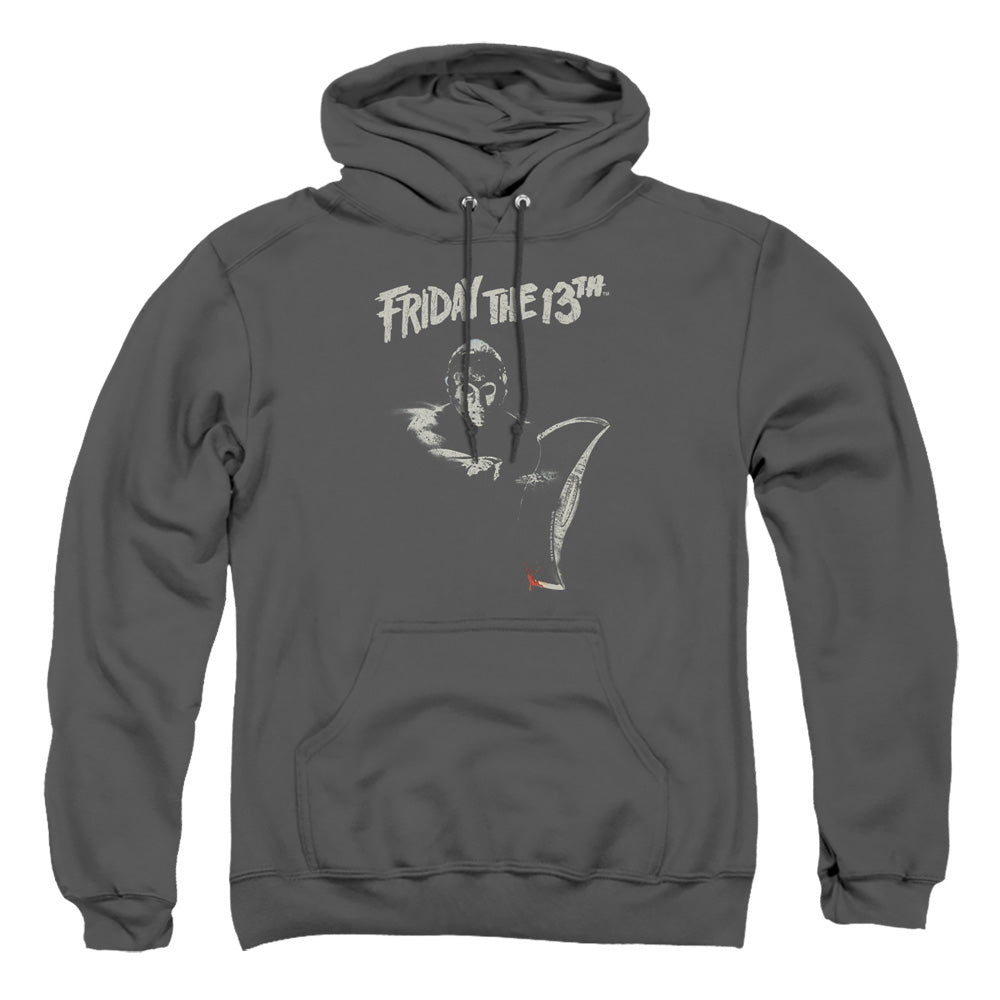 Friday The 13Th Ax Mens Hoodie Charcoal Officially Licensed