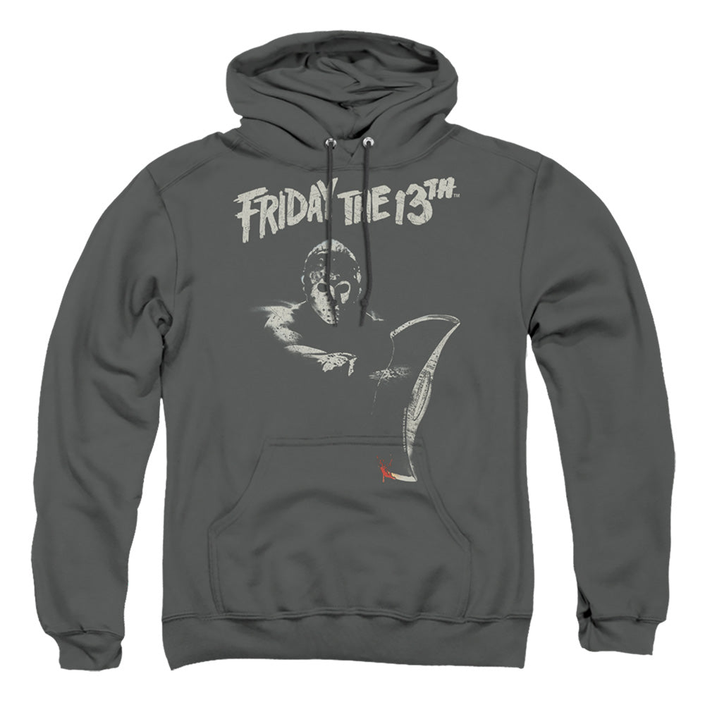 Friday The 13Th Ax Mens Hoodie Charcoal Officially Licensed