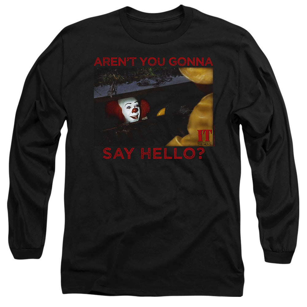 It 1990 Hello Mens Long Sleeve Shirt Black Officially Licensed Officially Licensed