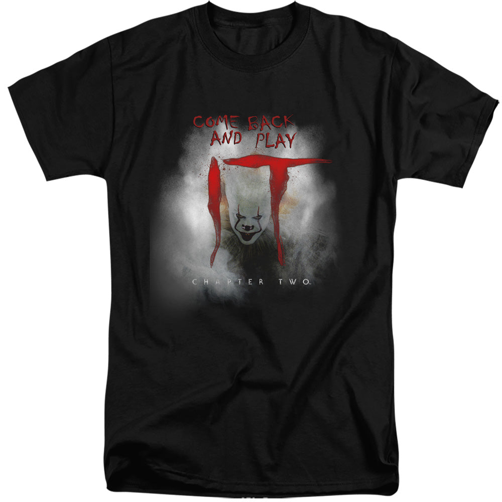 IT 2 Come Back And Play Mens Tall T Shirt Black Officially Licensed