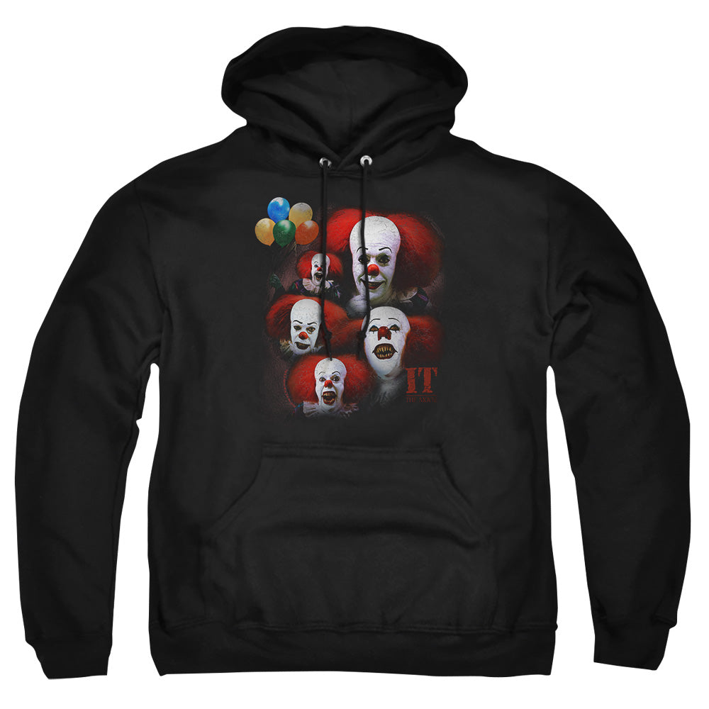 It 1990 Many Faces Of Pennywise Mens Hoodie Black Officially Licensed