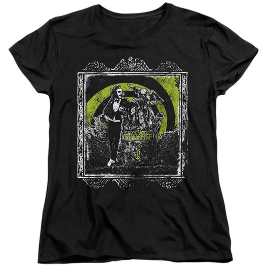 Beetlejuice Here Lies Womens T Shirt Black Officially Licensed