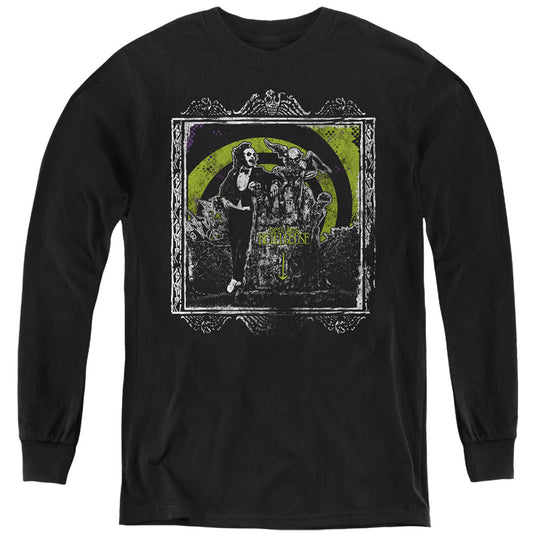 Beetlejuice Here Lies Long Sleeve Kids Youth T Shirt Black Officially Licensed
