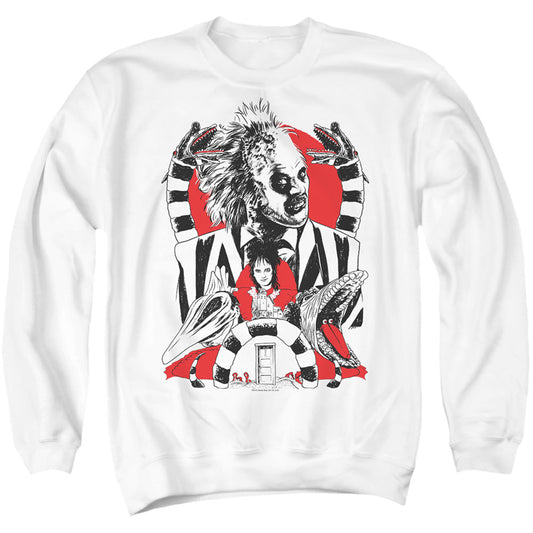 Beetlejuice Beetlejuice Collage Mens Crewneck Sweatshirt White Officially Licensed