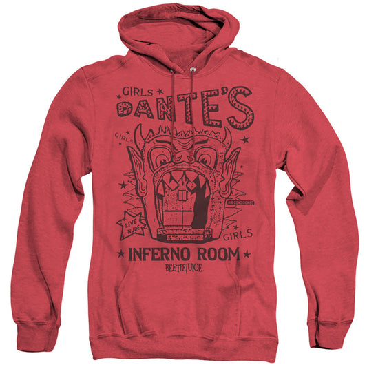 Beetlejuice Dantes Inferno Room Mens Heather Hoodie Red Officially Licensed