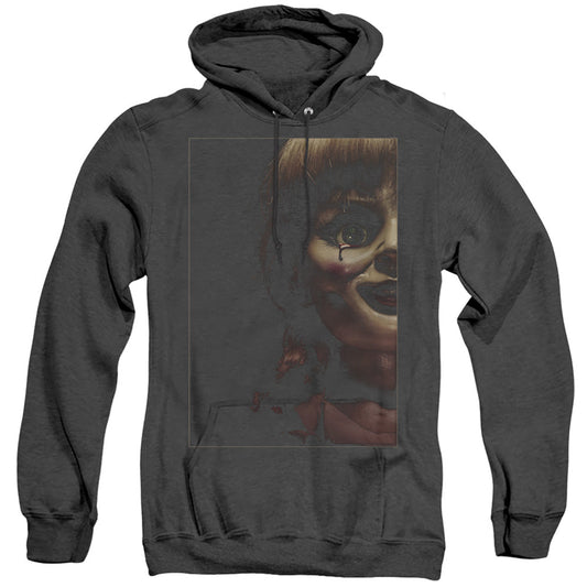 Annabelle Doll Tear Mens Heather Hoodie Black Officially Licensed