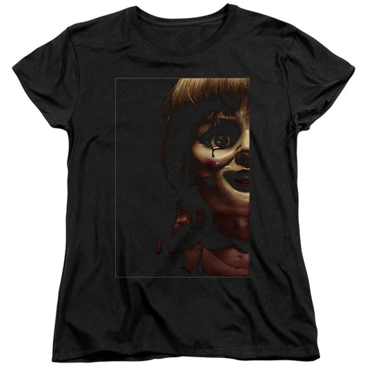 Annabelle Doll Tear Womens T Shirt Black Officially Licensed