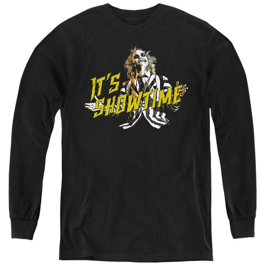 Beetlejuice Showtime Long Sleeve Kids Youth T Shirt Black Officially Licensed