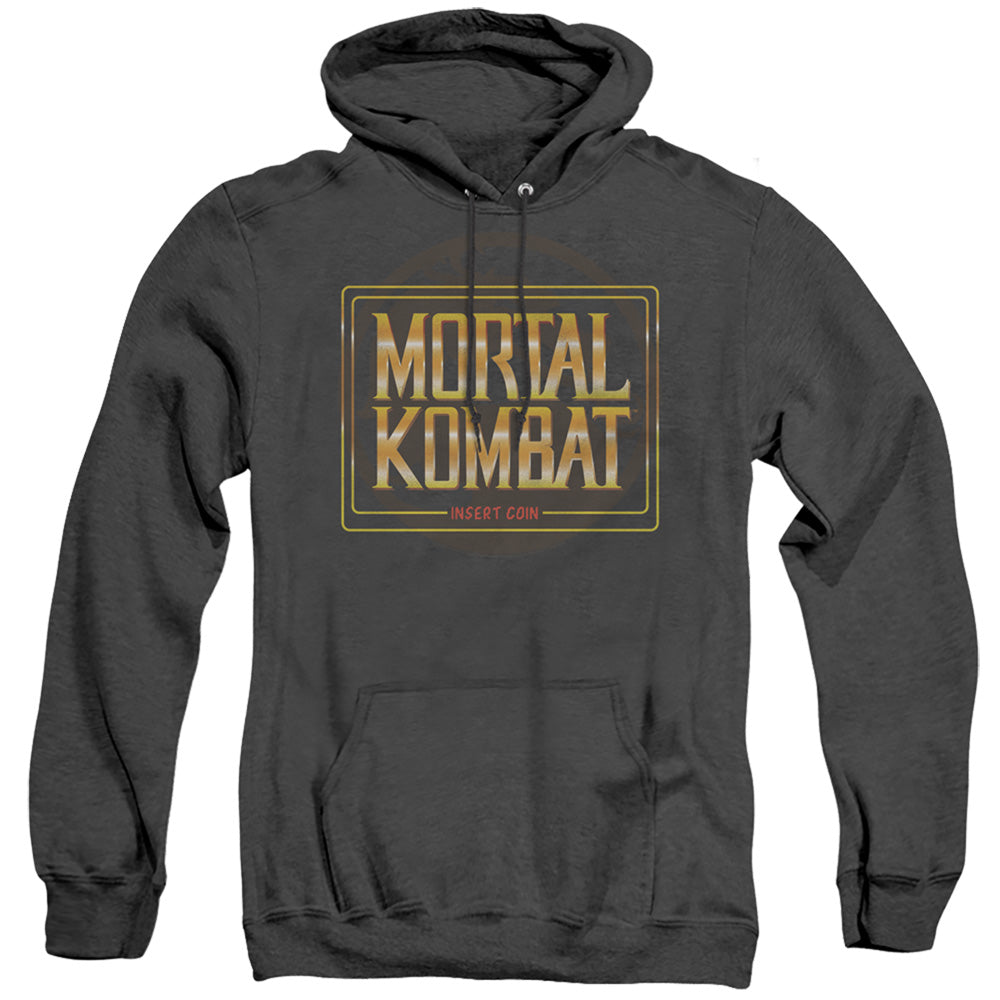 Mortal Kombat Klassic Insert Coin Mens Heather Hoodie Black Officially Licensed