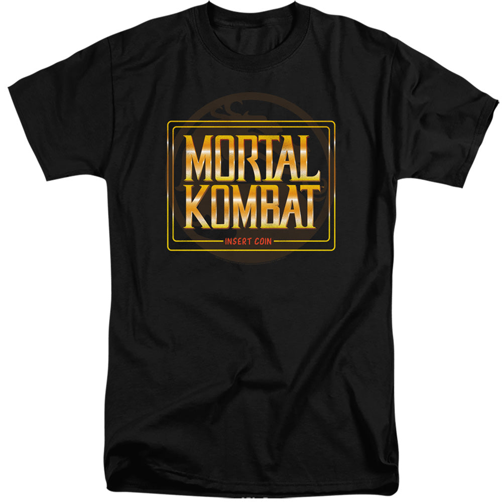 Mortal Kombat Klassic Insert Coin Mens Tall T Shirt Black Officially Licensed