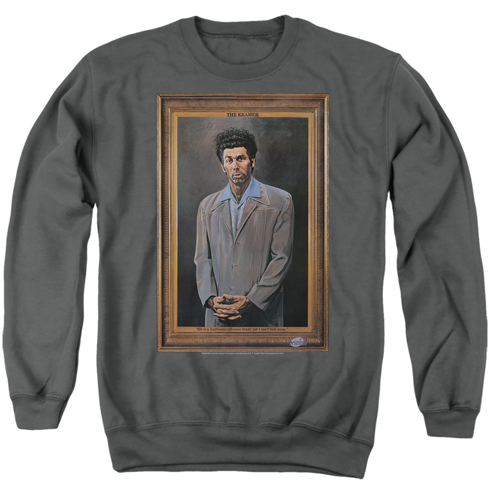Seinfeld Kramer Portrait Mens Crewneck Sweatshirt Charcoal Officially Licensed