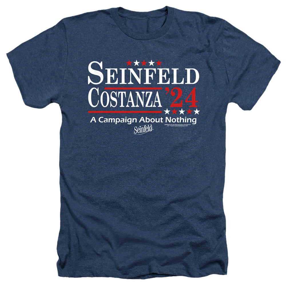 Seinfeld Election Tee Heather Mens T Shirt Navy Officially Licensed