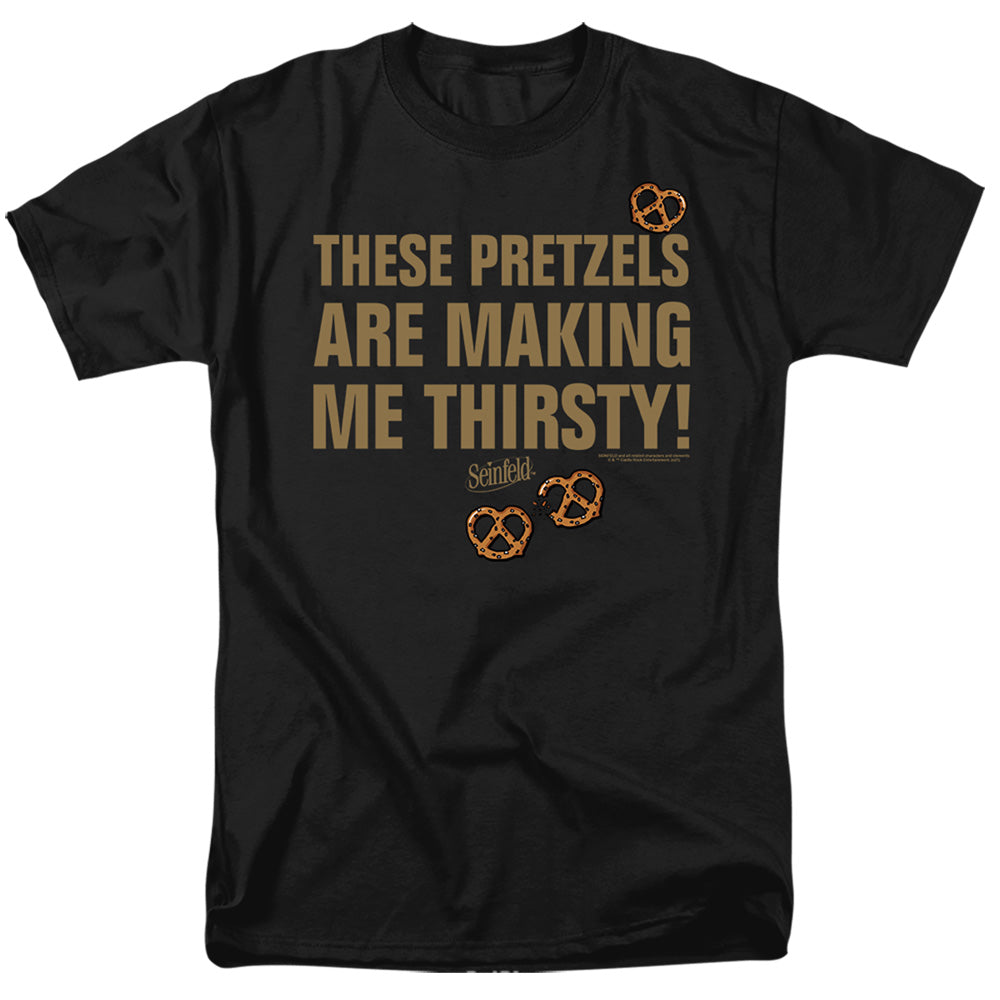 Seinfeld Pretzels Thirsty Mens T Shirt Black