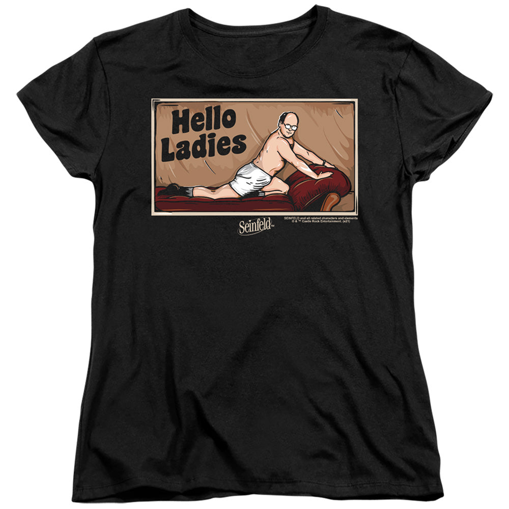 Seinfeld Hello Ladies Womens T Shirt Black Officially Licensed