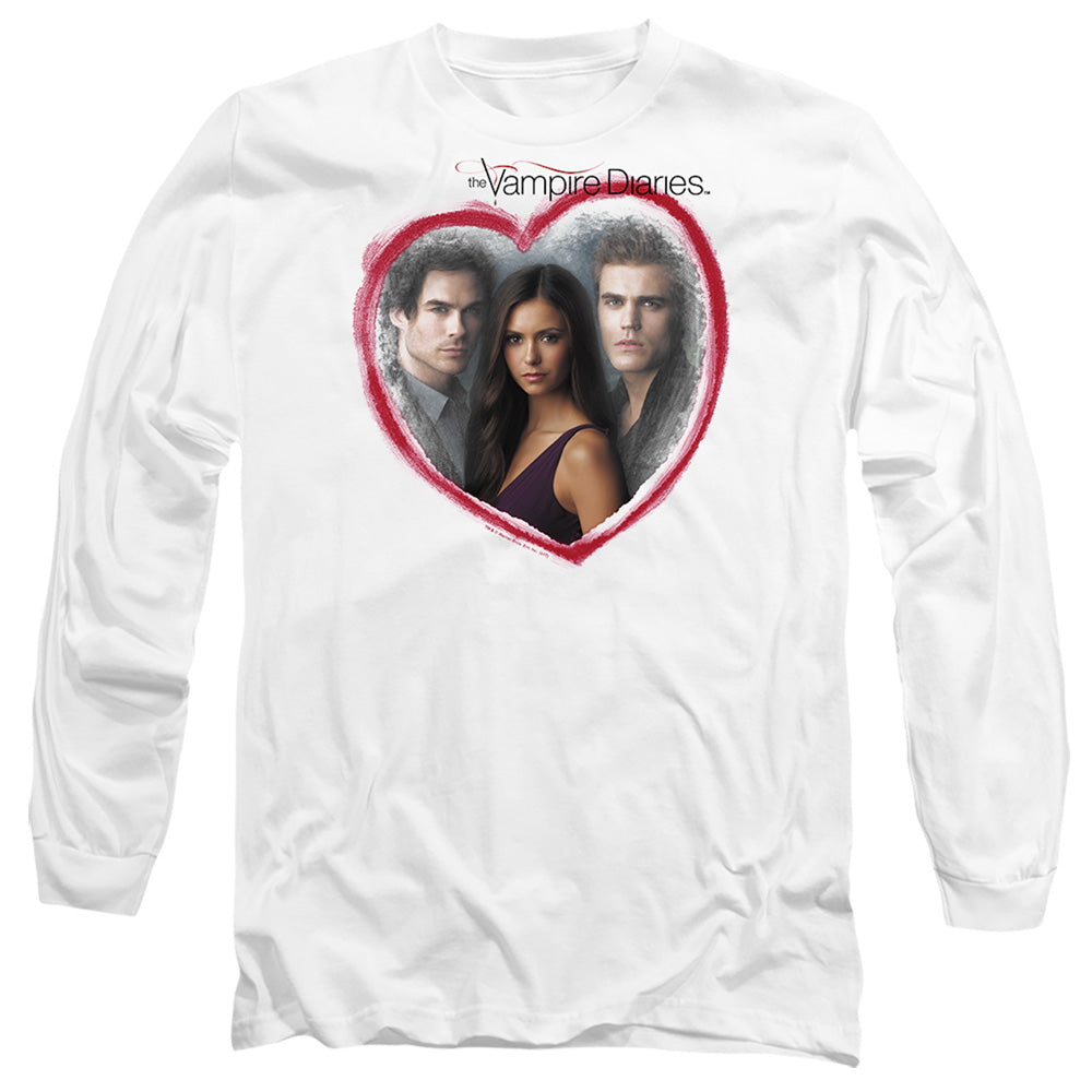 Vampire Diaries Girls Choice Mens Long Sleeve Shirt White Officially Licensed