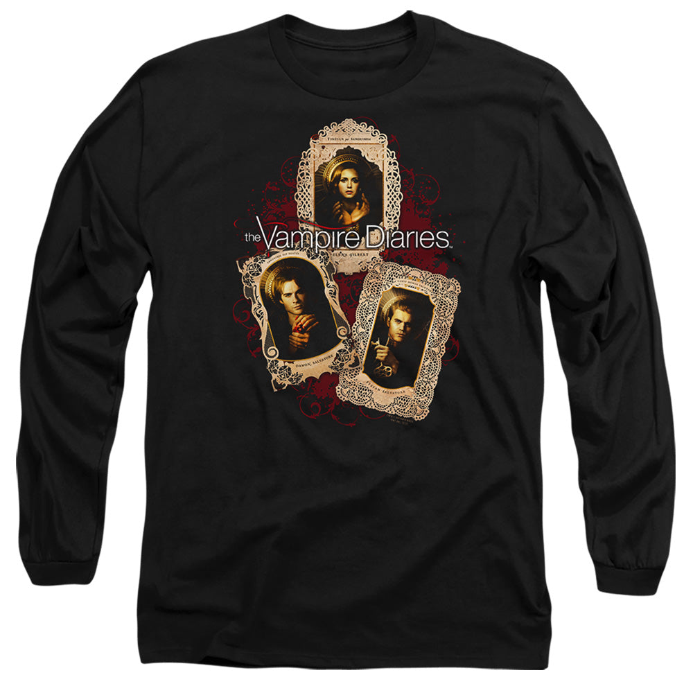 Vampire Diaries Holy Cards Mens Long Sleeve Shirt Black Officially Licensed