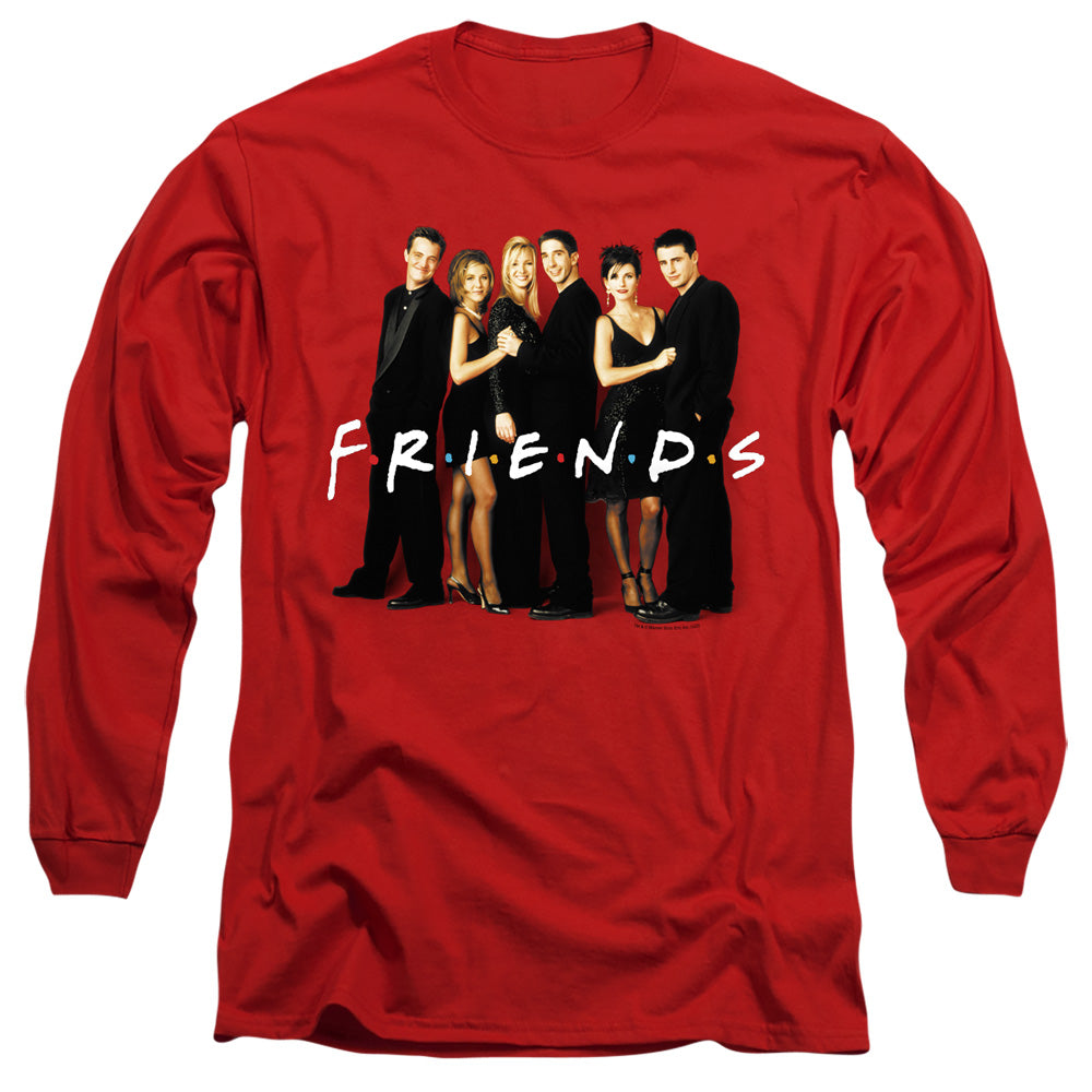 Friends Cast In Blackmens Long Sleeve Shirt Red