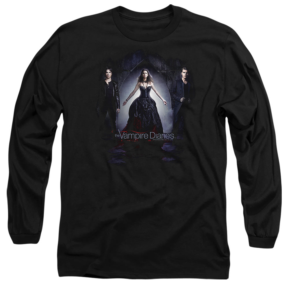 Vampire Diaries Bring It On Mens Long Sleeve Shirt Black Officially Licensed