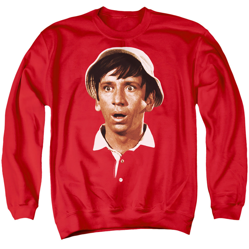 Gilligans Island Gilligans Head Mens Crewneck Sweatshirt Red Officially Licensed
