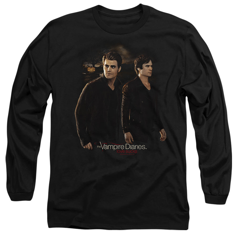 Vampire Diaries Brothers Mens Long Sleeve Shirt Black Officially Licensed