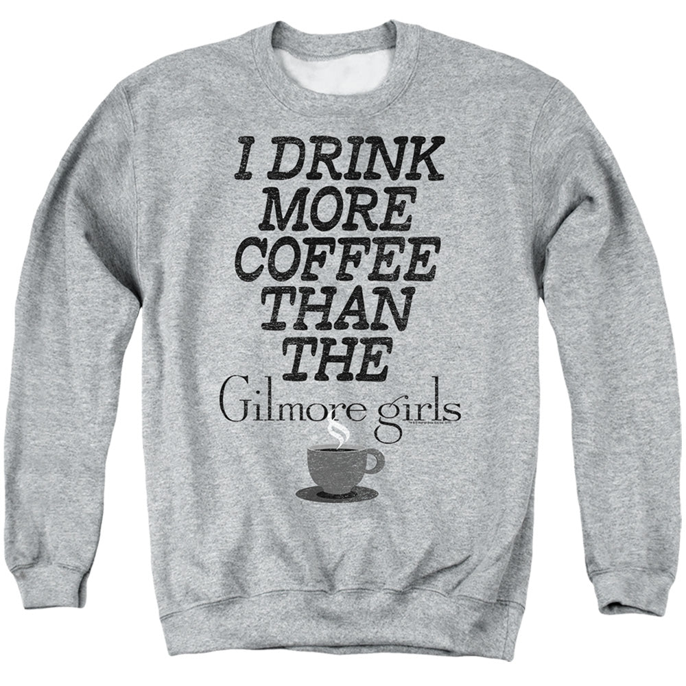 Gilmore Girls More Coffee Mens Crewneck Sweatshirt Athletic Heather