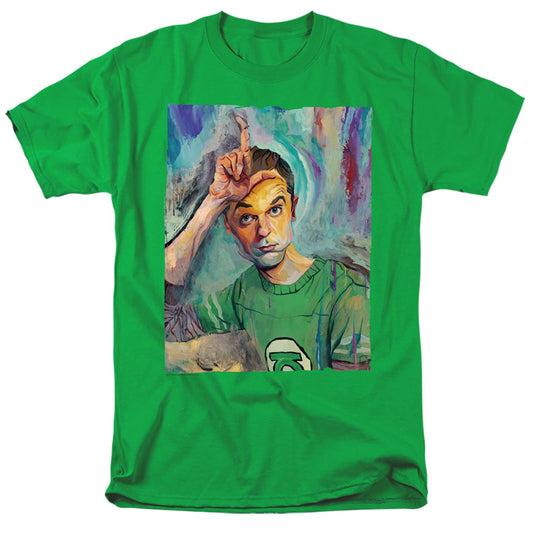 Big Bang Theory Sheldon Painting Mens T Shirt Kelly Green Officially Licensed