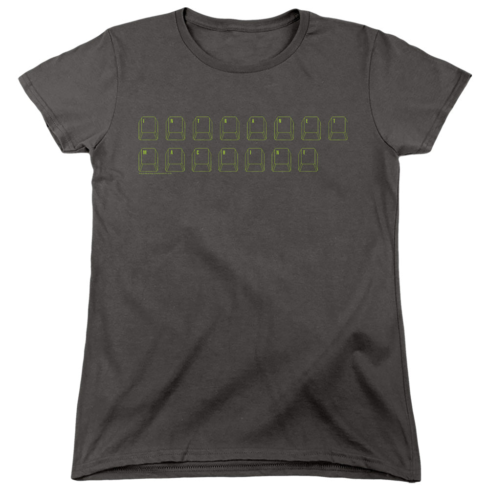 Big Bang Theory Intranet Machine Womens T Shirt Charcoal