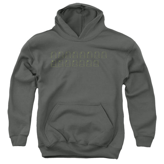 Big Bang Theory Intranet Machine Kids Youth Hoodie Charcoal