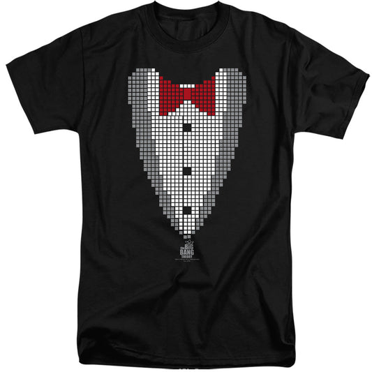 Big Bang Theory Pixelated Tux Mens Tall T Shirt Black Officially Licensed