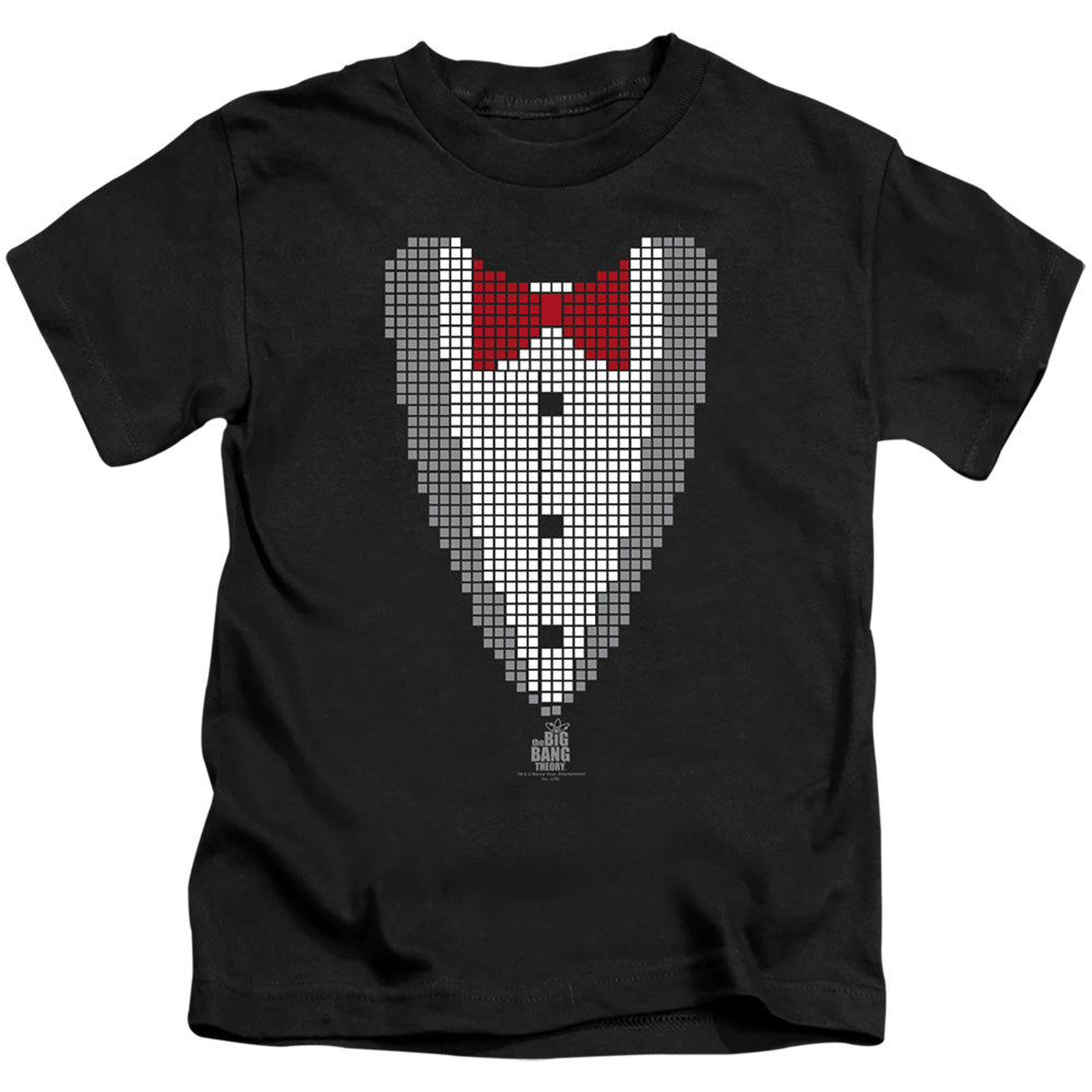 Big Bang Theory Pixelated Tux Juvenile Kids Youth T Shirt Black