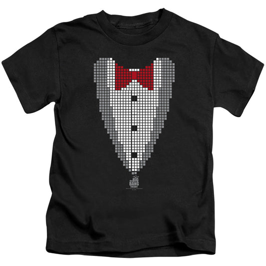 Big Bang Theory Pixelated Tux Juvenile Kids Youth T Shirt Black
