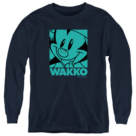 Animaniacs Pop Wakko Long Sleeve Kids Youth T Shirt Navy Blue Officially Licensed