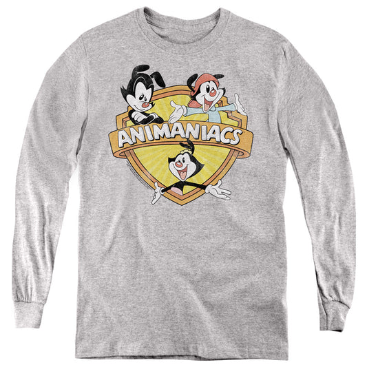 Animaniacs Shielded Animaniacs Long Sleeve Kids Youth T Shirt Athletic Heather Officially Licensed