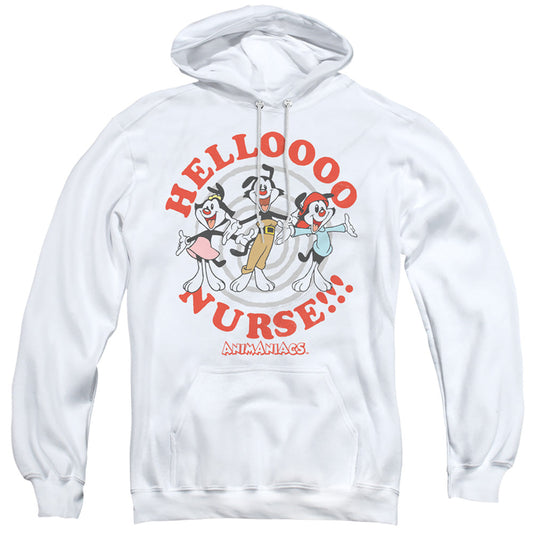 Animaniacs Hello Nurse Mens Hoodie White Officially Licensed