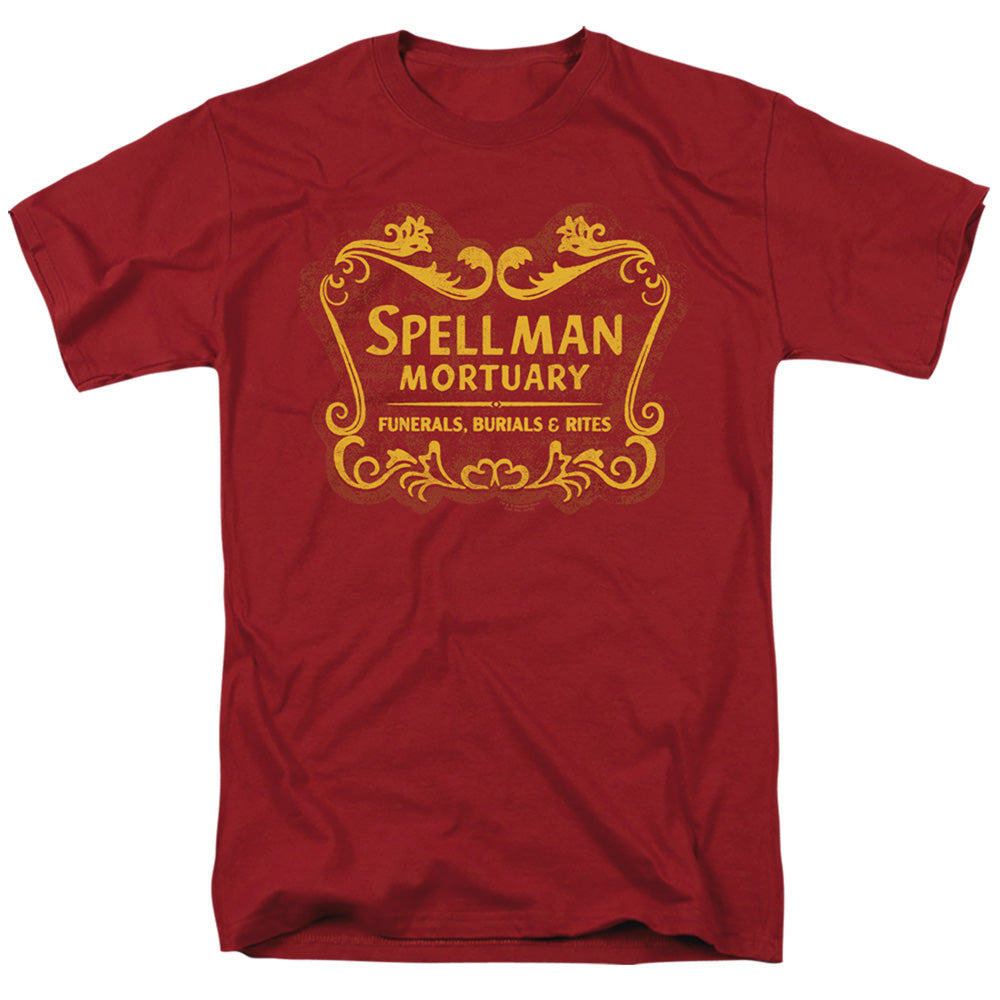 Chilling Adventures Of Sabrina Spellman Mortuary Mens T Shirt Cardinal Officially Licensed