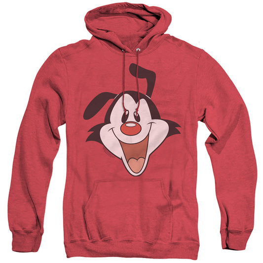Animaniacs Yakko Head Mens Heather Hoodie Red Officially Licensed