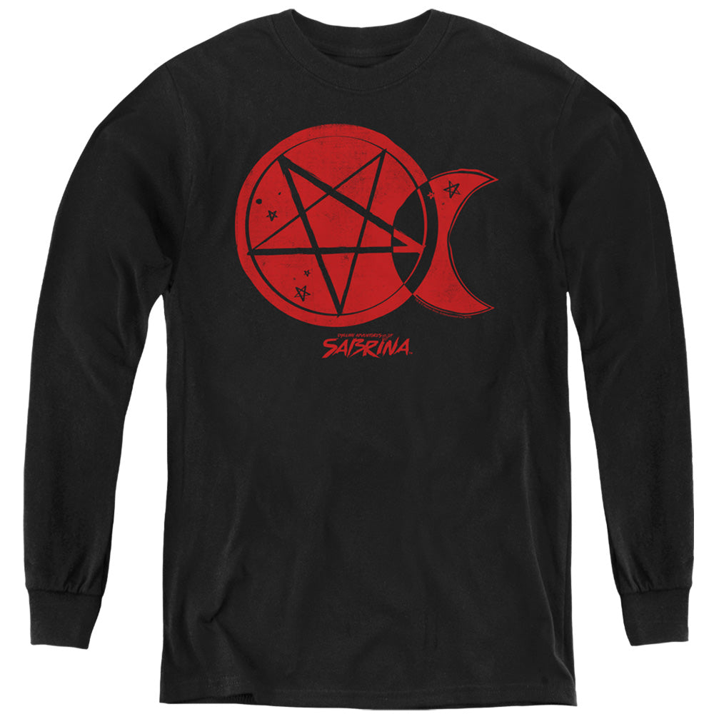 Chilling Adventures Of Sabrina Dark Moon Long Sleeve Kids Youth T Shirt Black