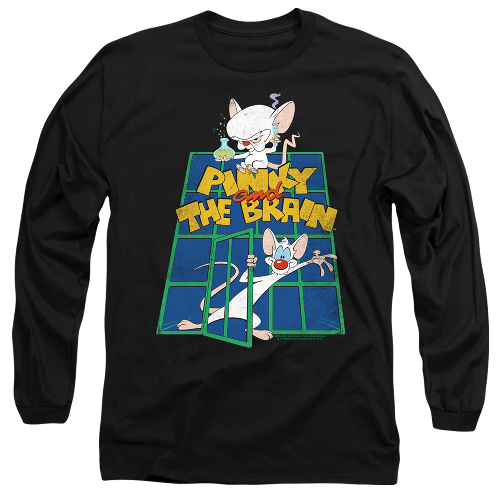 Pinky And The Brain Ol Standard Mens Long Sleeve Shirt Black Officially Licensed