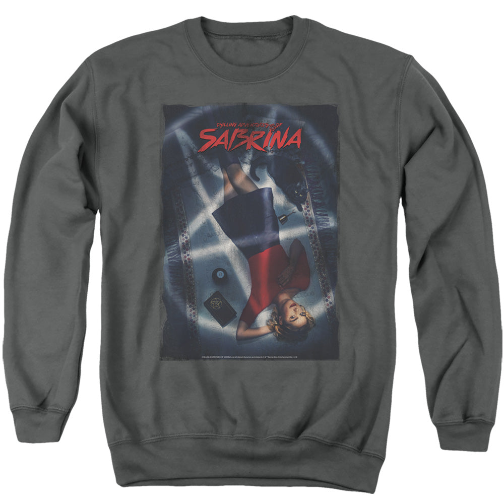 Chilling Adventures Of Sabrina Sabrina Key Art Mens Crewneck Sweatshirt Charcoal Officially Licensed