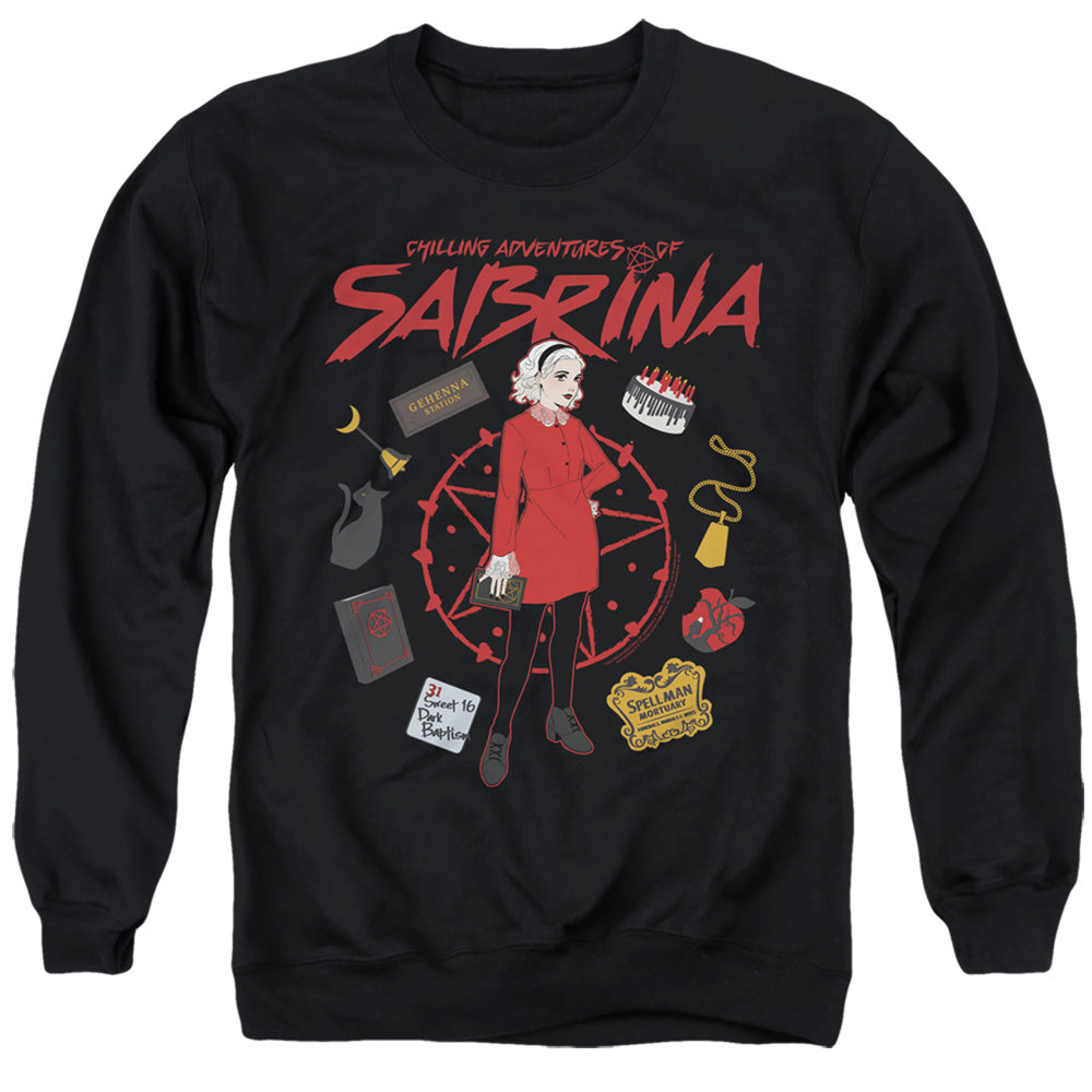 Chilling Adventures Of Sabrina Circle Mens Crewneck Sweatshirt Black Officially Licensed