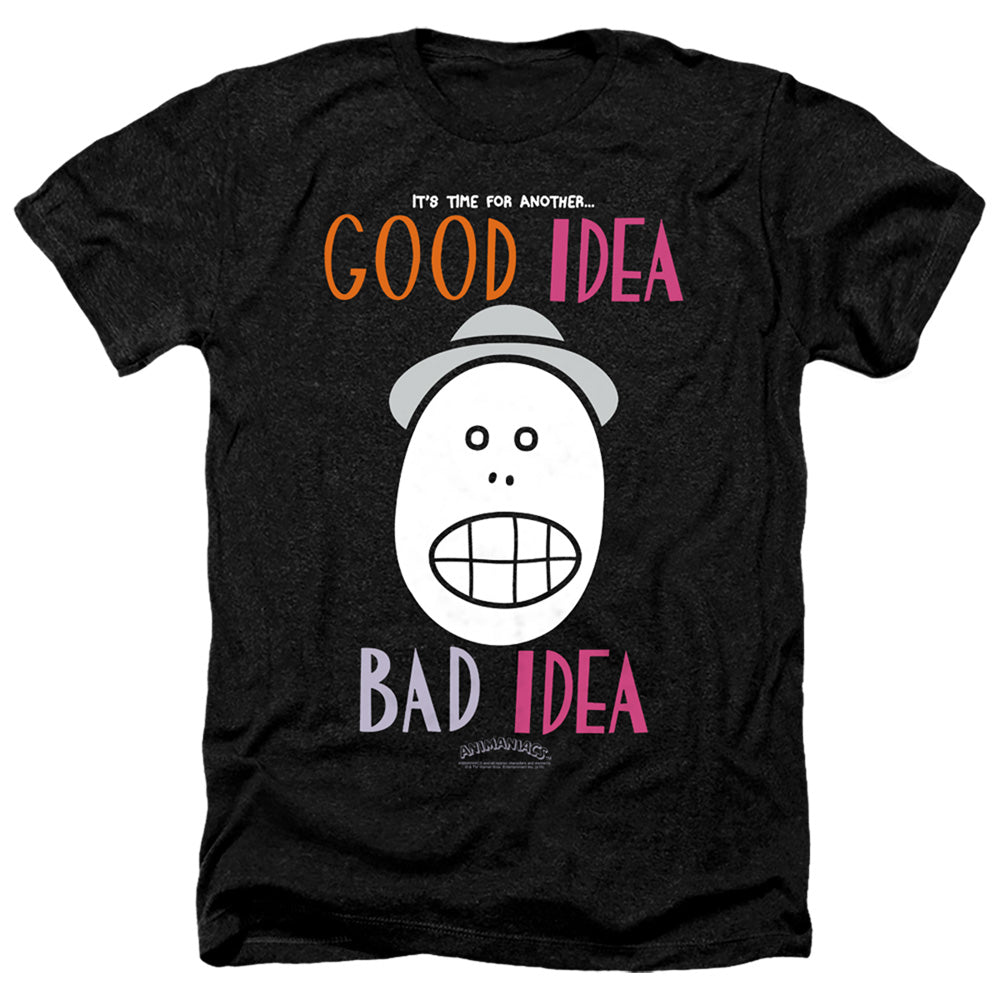 Animaniacs Good Idea Bad Idea Heather Mens T Shirt Black Officially Licensed