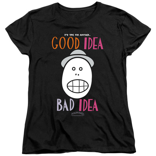 Animaniacs Good Idea Bad Idea Womens T Shirt Black Officially Licensed