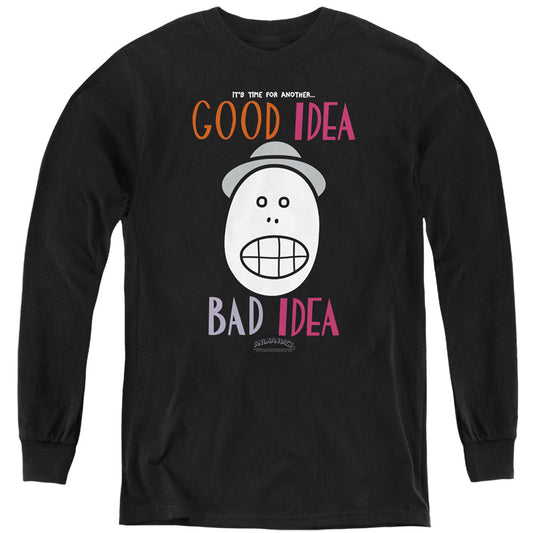 Animaniacs Good Idea Bad Idea Long Sleeve Kids Youth T Shirt Black Officially Licensed