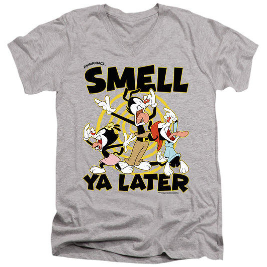 Animaniacs ell Ya Later Mens Slim Fit V-Neck T Shirt Athletic Heather Officially Licensed